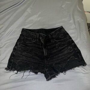 Black Distressed Shorts